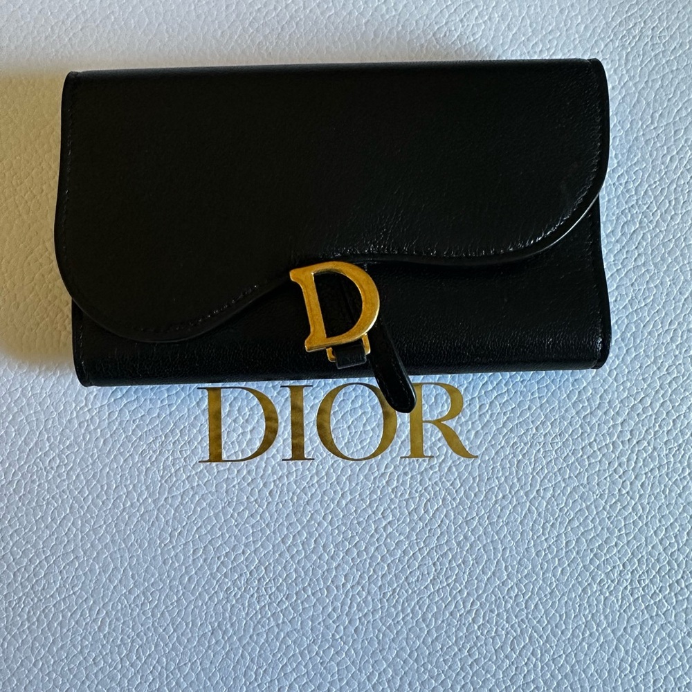 DIOR Saddle Long Wallet Goatskin